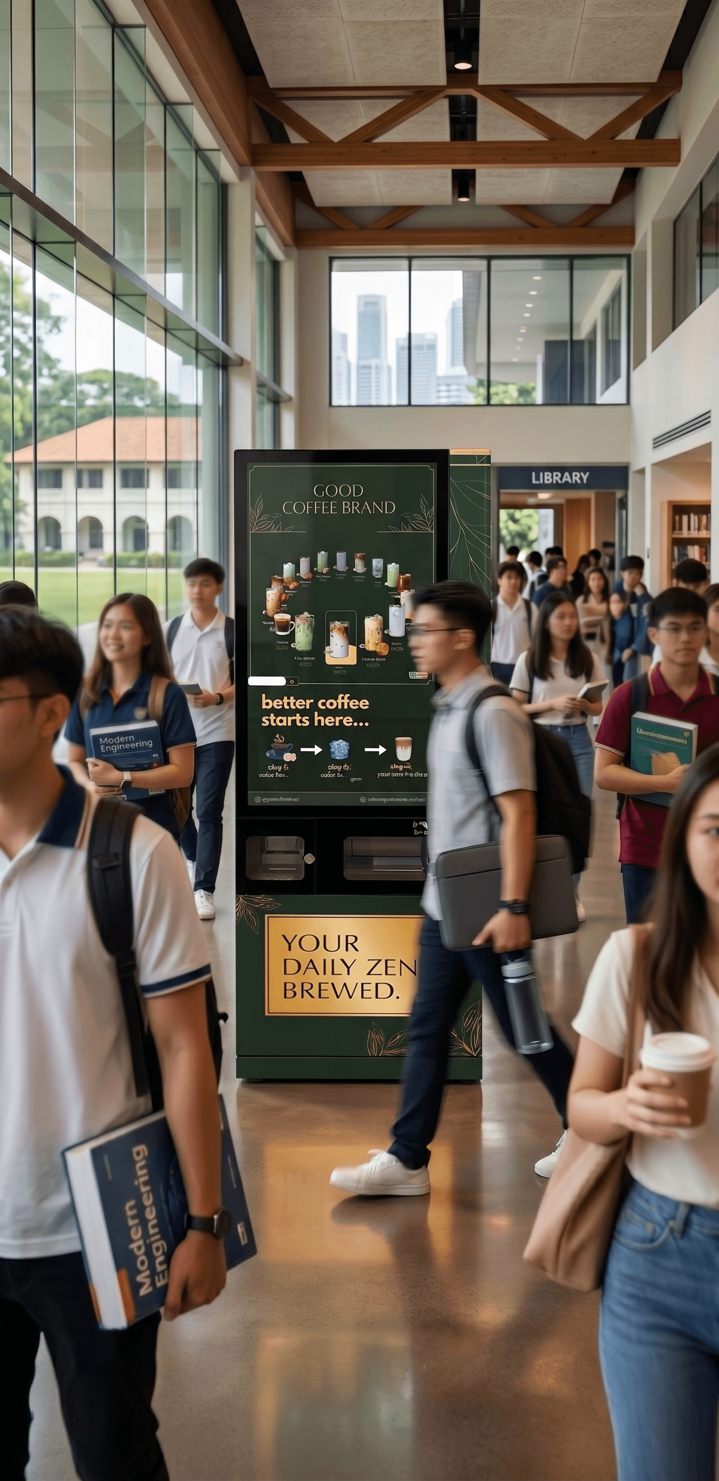 Good Coffee Brand vending machine in a modern space